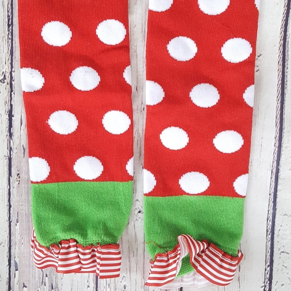 Polka Dot Christmas Legwarmers For Baby Girls and Toddler Girls Brand New